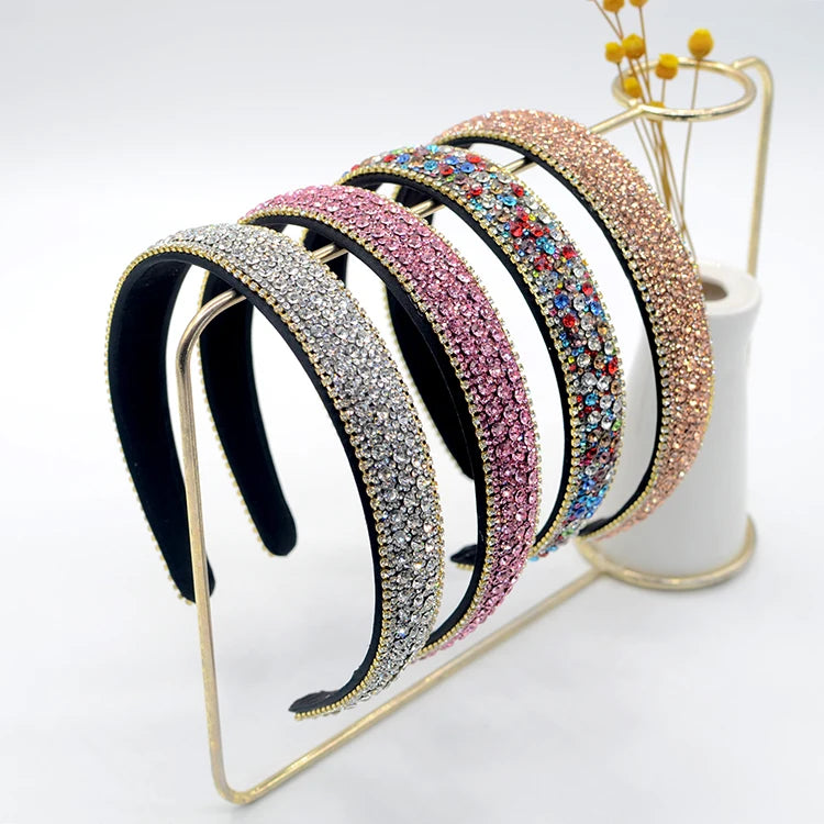 2021 Casual Fashion Bling Crystal Thin Rhinestone Headbands Luxury Women Party Hair Accessories Wholesale