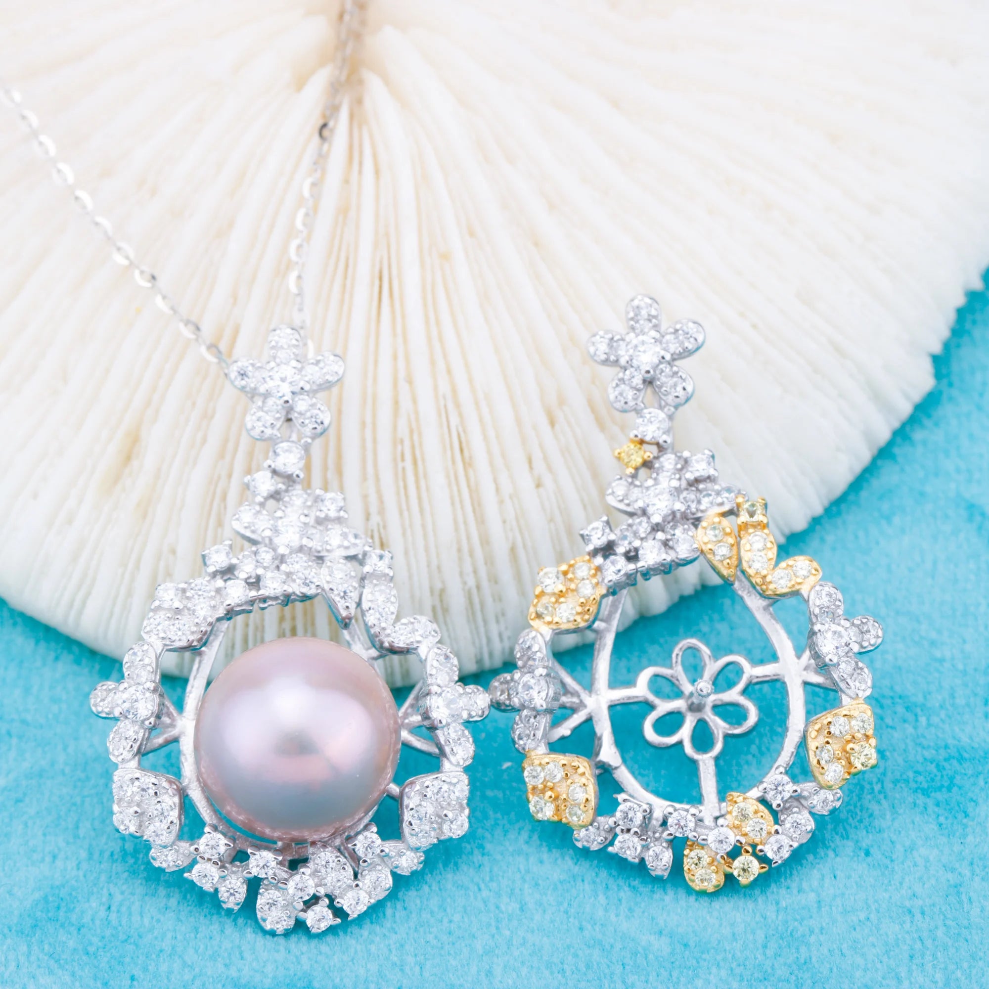 P011009 DIY 9-11mm Natural Freshwater Pearl Pendant Accessory 925 Sterling Silver Engagement Jewelry Necklace for Women