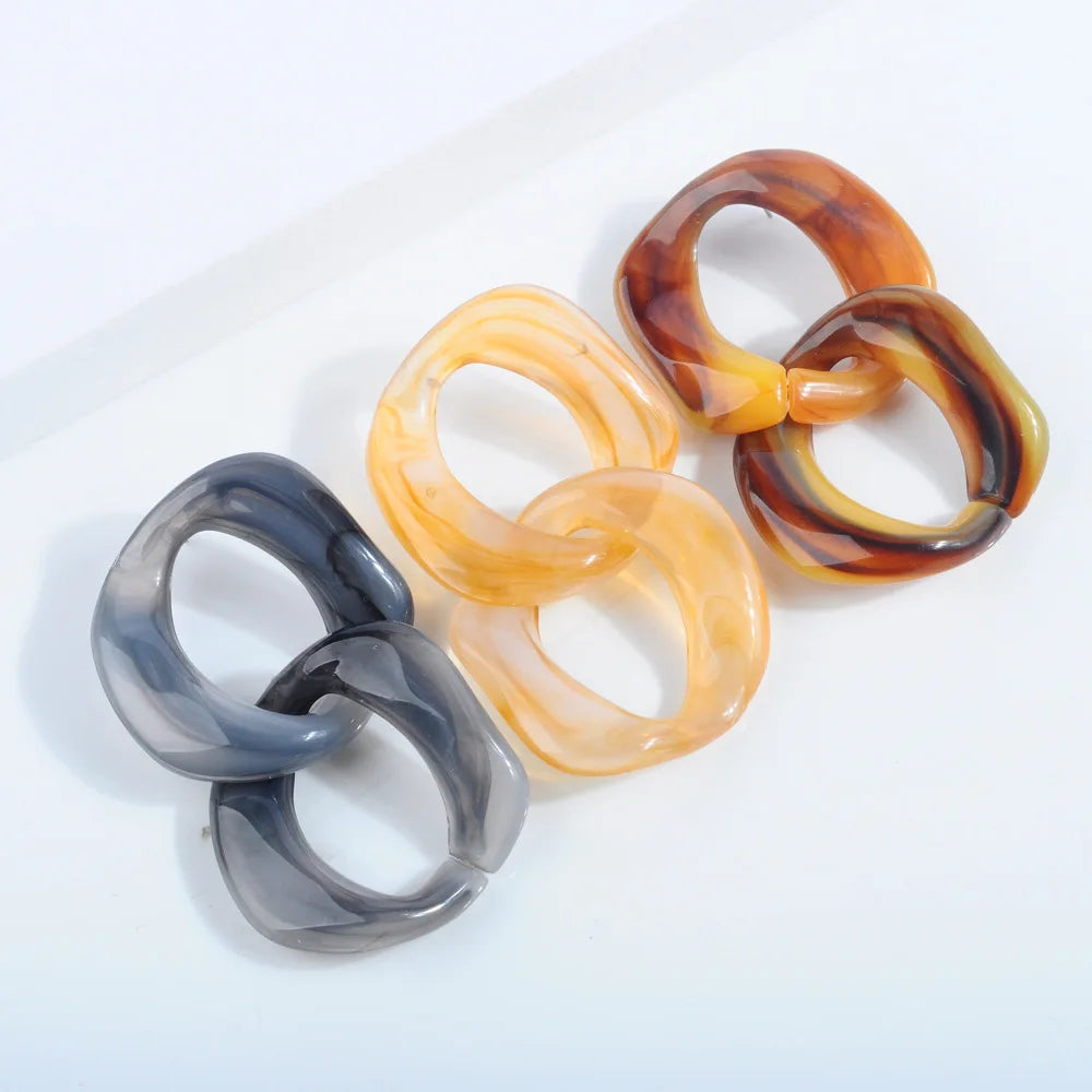 Boho Style Popular Fashion Jewelry Amber Natural Stone Two-tone Resin Transparent High Sense Everyday Glamour Earrings