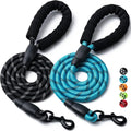 1.5m Nylon Braided Dog Leash for Small Medium Large Dogs Cats Night-Reflective Anti-Winding Hands-Free Lighting Padded Free