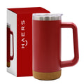Eco Friendly Stainless Steel Double Wall Vacuum 16oz Travel Coffee Mug Tumbler with Handle