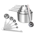 Eco Friendly Set of 12 Piece Stainless Steel Measuring Cups and Spoons Set with Level