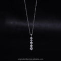 18K White Gold 5 Stone  Lab Diamond Necklace Pendant for Pretty Lady's Gift
