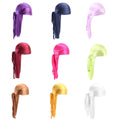 Genya Fashion Custom Men Women Durag Bandanas Capes Hat Waves Long Tail Silk Headwrap Satin Breathable Soft Outdoor Activities