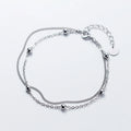 100% 925 Sterling Silver Hand Made Beads Link Chain Bracelet for Women Luxury Authentic Silver Jewelry