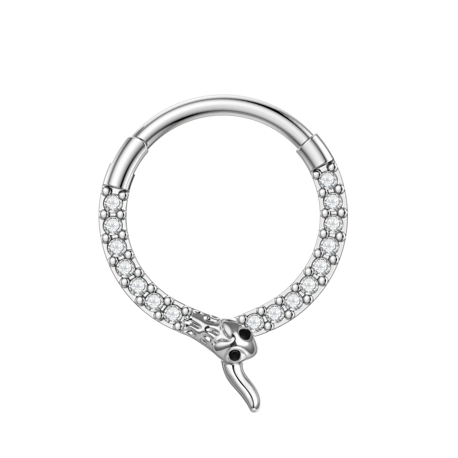 Europe and America 2025 New Snake Shaped Nose Ring Hot Selling Puncture Jewelry Interface Ring Wholesale