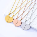 Stainless Steel Half Heart Wordless Necklace Popular Valentine's Day Gift for Couples for Lover's Holiday