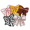 Wholesale Handmade Butterfly Side Bow Badges Baseball Games Days Ball Style Embroidered Glitter Iron-on Patches for Clothing DIY