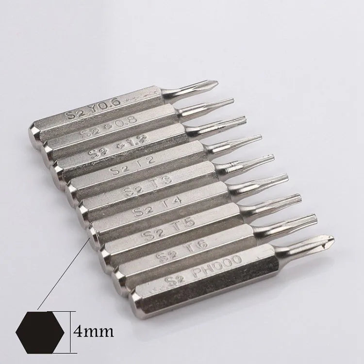 H4x28mm S2 Tool Steel Manual Batch Head Hex Five Star Triangle Y-shaped Cross T Plum Blossom 4mm DIY Industrial OEM