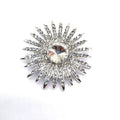 Hot Sale Big Crystal Rhinestone Sun Flower Brooches for Women Brooches Pins Scarf Accessories Wedding Jewelry Gifts