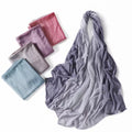 Fashion Gradient Color Crinkle Lace Scarf for Women Long Muslim Shawls Hijab Turban Headscarf Summer Thin Headwear Female