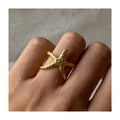 ERESI Popular Seahorse Ring 18K PVD Gold Plated Stainless Steel Luxury Ocean Jewelry Starfish Ring for Women