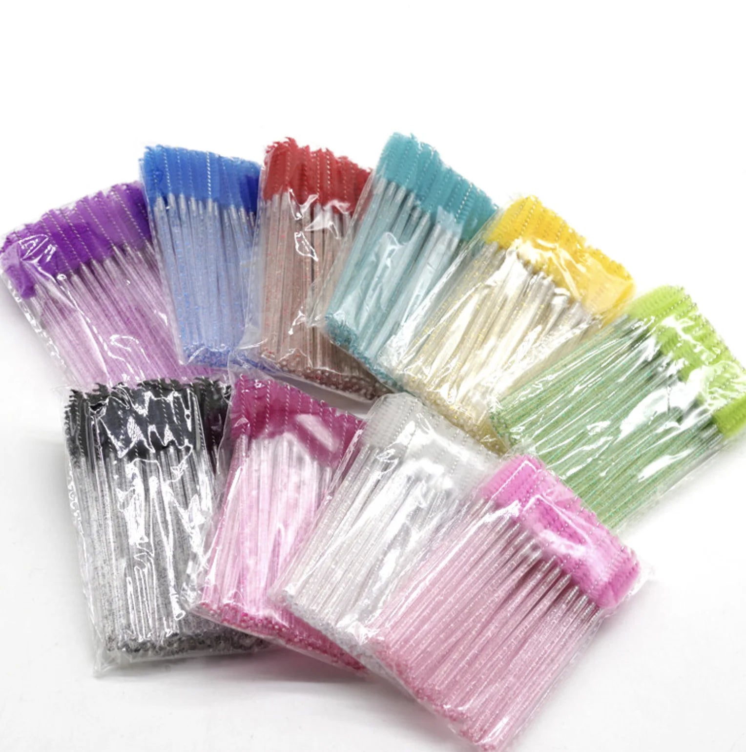 Crystal Shine Eyelashes Brushes Private logo Diamond Eyelashes Lashes Mascara Brush (50 piece/bag)