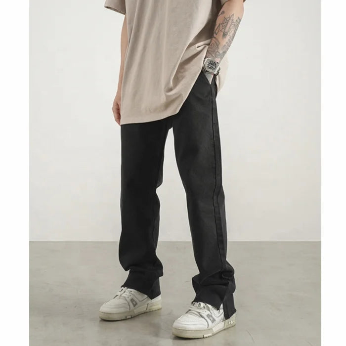 Custom Label Trousers for Men Drop Ship Boys Men Streetwear Stock Flared Jeans Pants Men