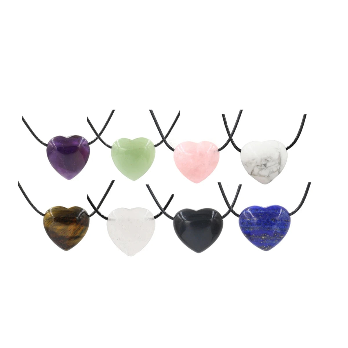 Wholesale Multi-Color 25MM Compact Heart Shaped Hole Agate Stone Beads Necklace Crystal Exquisite Bead Jewelry