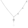 POLIVA Custom 925 Sterling Silver Snowflake Pendant Rhodium Plated Zircon Cute Style for Engagement Wedding Anniversary Party