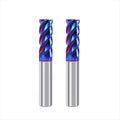 Naco Blue Coated HRC65 4-Flute Carbide End Mill Cutter Customizable Flat CNC Machining Tool with ODM/OEM Support