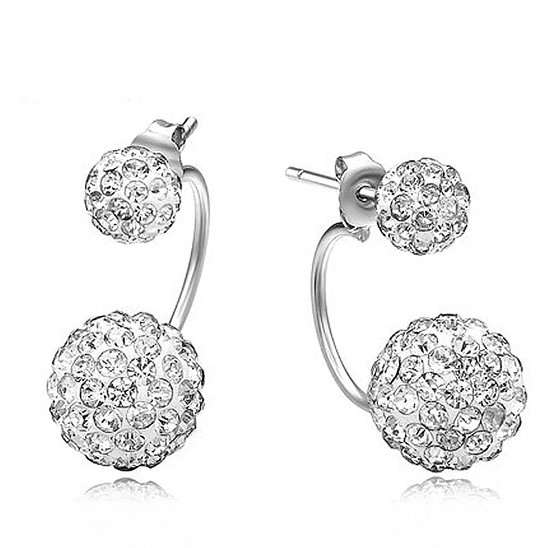 925 Sterling Silver Shambhala Luxury Zirconia Female Stud Earrings Original High-End Vintage Brand Gold Plated Cute for Wedding