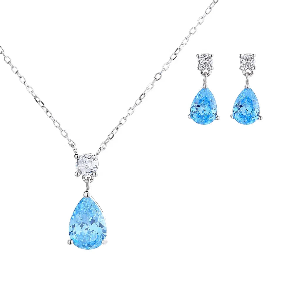 925 Sterling Silver Jewelry Necklace Earrings Wholesale Crystal Women's Custom Jewelry