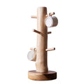 Wholesale Farmhouse Decor Vintage Rustic Mug Rack Tree Mug Stand Storage with Hooks Wooden Coffee Cup Coffee Mug Rack