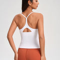 Custom Logo White Tank Top Comfortable Fabric Full Length Tank Tops Women Workout Gym Fitness Wear Yoga Top Vest