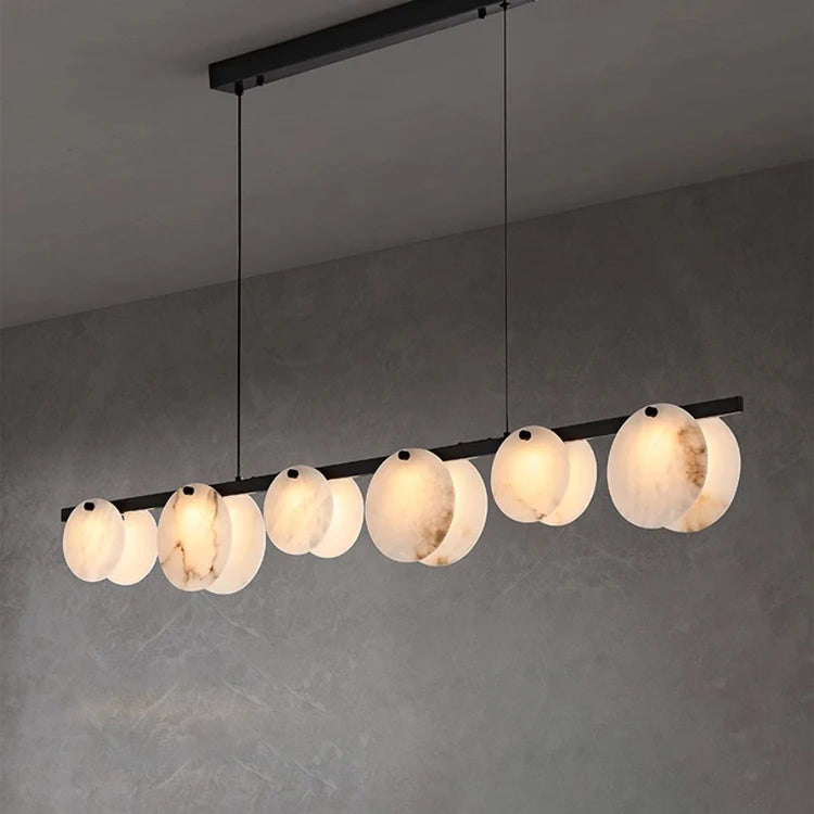Home Decor High Ending Brass Pendant Light Led Black Luxury Nordic Modern Marble Chandelier for Kitchen Dining