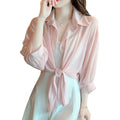 35%OFF Summer New Small Shawl Womens Korean Thin Top With Sunscreen Cardigan Short Shirt Loose Yellow Simple Beach Wear
