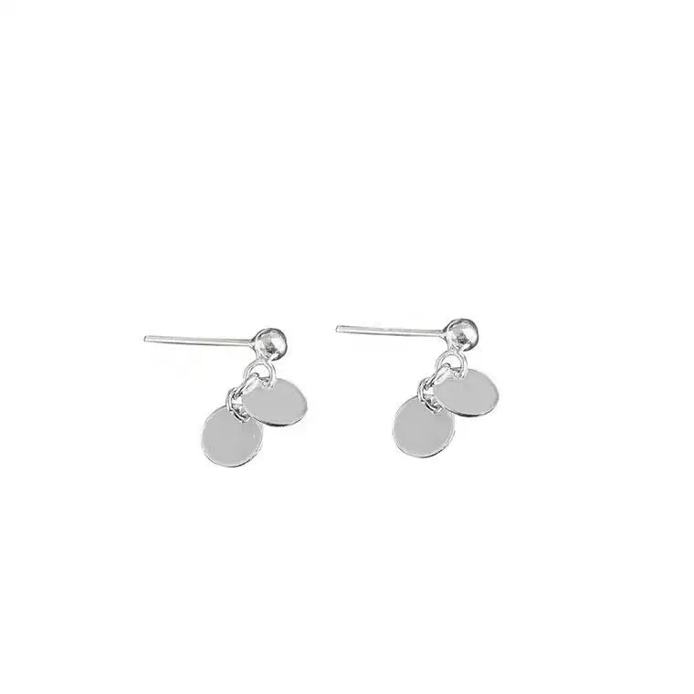 925 Sterling Silver Wafer Stud Earrings Little Allergy-Free Design for Women for Parties Gifts Wedding Jewelry Accessories