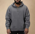 High Quality Quarter Zip Pullover Hoodies Men Sweatshirt Custom logo French Terry Cotton Oversized Half Zipper Hoodie Men