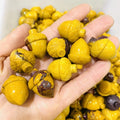 Wholesale hand carving natural egg yellow stone pine cone for crystal crafts gift
