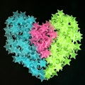 10pcs/Bag Decorative Stars 3D Stereoscopic Luminous Stars Pasted 3cm Fluorescent Stereoscopic Wall Pasted Luminous Stars