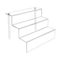 3 Tiers Clear Acrylic Glass Riser Step Display 3 Step Stair Riser Platform Riser Display Stand for POP Figures Dessert Perfume