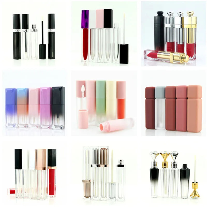 New Arrival Custom Empty Lipgloss Clear Tube Liquid Container Tube With Brush  Bottle for Women