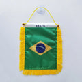Mini Brazil Flag Pennants Banner Printed Hanging Car Flags with Suction Cup for Brasil BRL Cars
