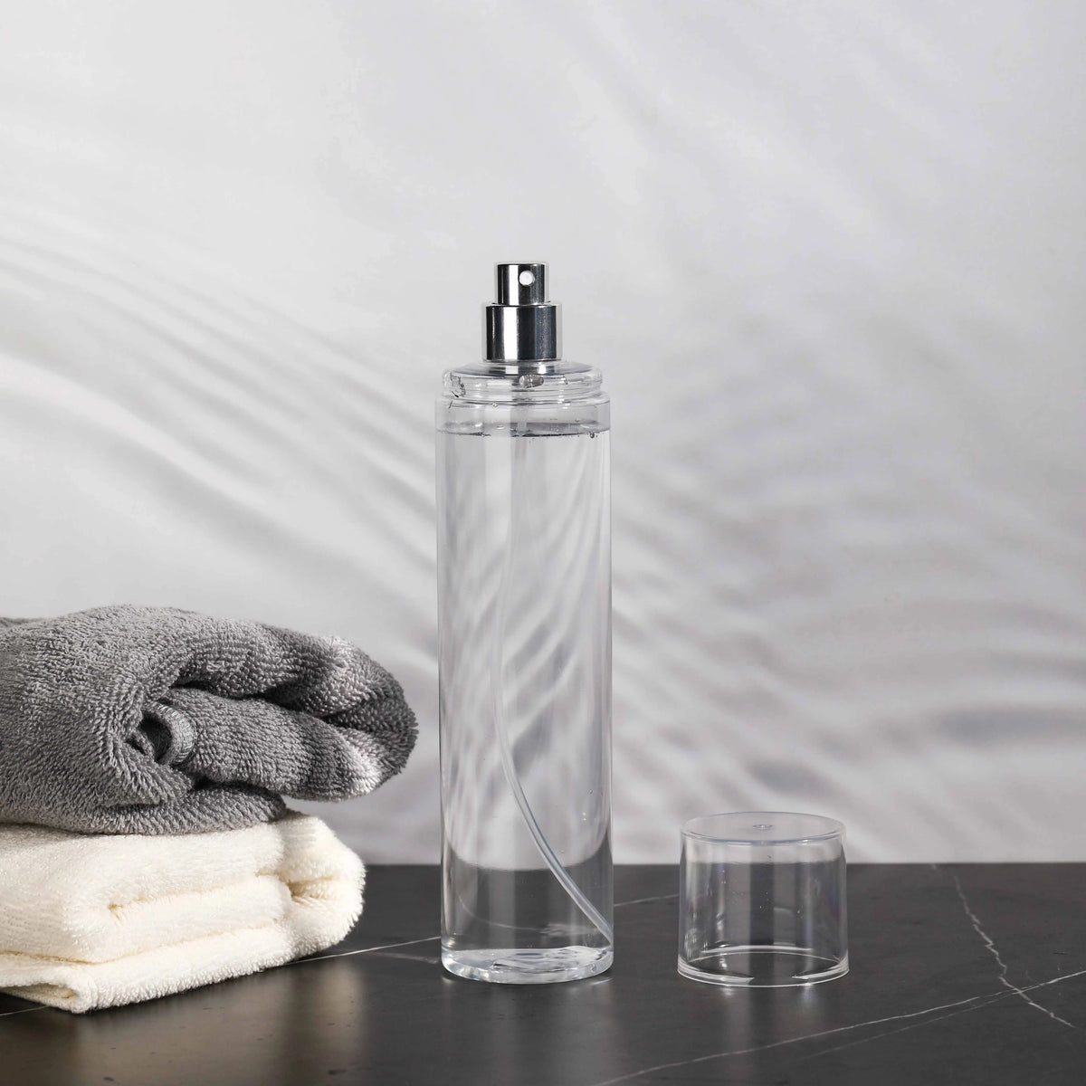 Pink Plastic Cylinder PET Bottles for Fine Mist Fragrance & Liquid Soap 100ml 150ml 250ml with Silver Perfume Crimp Spray Pump