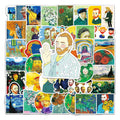 50Pcs Fashion Van Gogh Oil Painting VSCO Graffiti Stickers for Girl Laptop Bottle Phone Vinyl Art Sticker