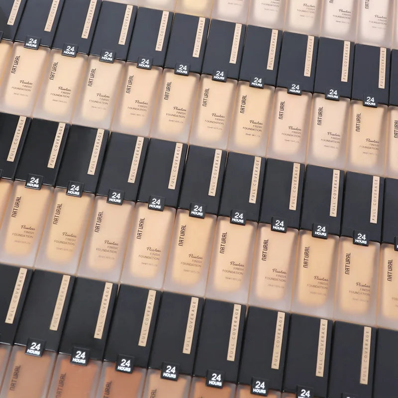 Private Label Wholesale 50 Colors Full Coverage Cream Matte Waterproof Vegan Fond De Teint Bulk HD Liquid Foundation With SPF