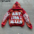 Streetwear Customized Embroidery Distressed Unisex 400GSM Heavyweight Oversized Pullover Sun Faded Acid Wash Applique Hoodie
