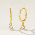 Nagosa Trendy Wholesale Jewelry 18k Gold Vermeil 925 Sterling Silver Round Cubic Zirconia Drop Hoop Earrings