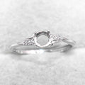 Sterling Silver 5*5mm Semi Mount Ring Empty Frame Blank Support Claw Setting S925 Base Holder Without Center Stone for DIY Inlay