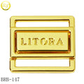 Fashion Underwear Gold Letter Straps Swimwear Hardware Adjustable Slider Buckle Metal Parts for Beachwear