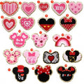 New Pink Style Self Sticker/Iron On/Embroidered Gold Edge  Mouse Ear Heart Patch