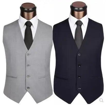 S0349A 2026 New Fashion High Quality Wholesale Slim V-neck Suit Vest Men's Business Solid Color Vest Men's Vests
