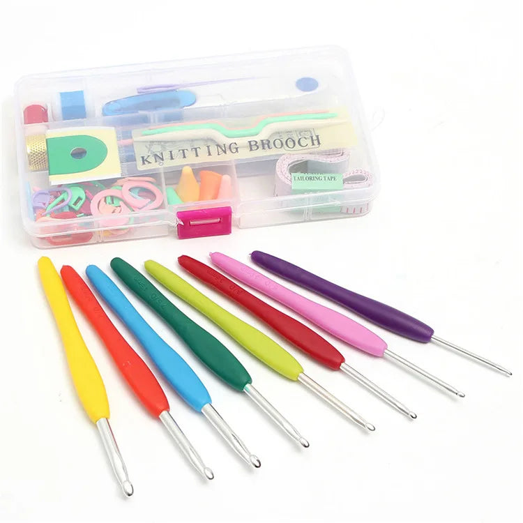 Wholesale 53 Pcs Trp+plastic Material Crochet Hook Set Knitting Needle for Home