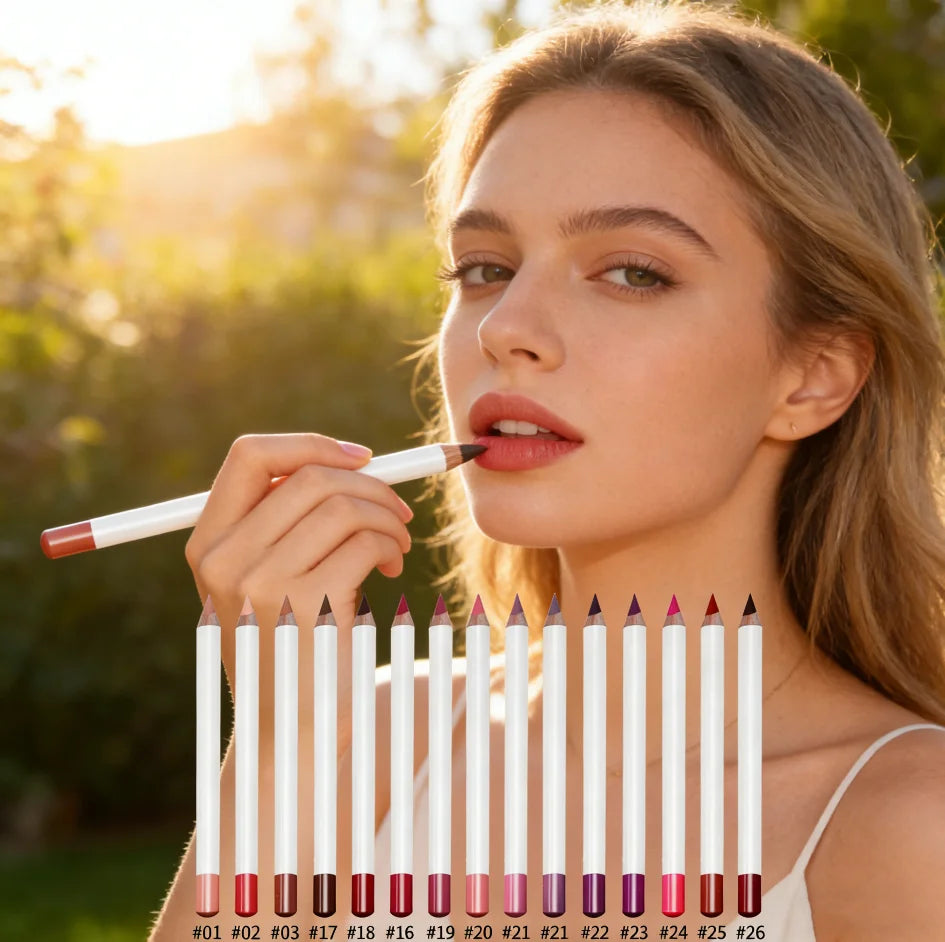 Best Selling Mineral Ingredient-Infused Private Label Lip Liner Pencil Wholesale Waterproof Cosmetics Custom Matte Lipliner Pen