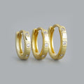 Wholesale 925 Sterling Silver Simple Stripes Huggie Earrings Romantic Punk Fashion Unisex Jewelry with Shiny Zircon Trendy Gifts