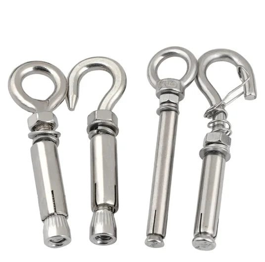 304 / 201 Stainless Steel Expansion Hook Screw Universal Expansion Anchor Bolt Hook Lifting Ring Pull Explosion Screws