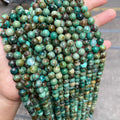 Natural Stone Phoenix Pine Loose Beads Green Patterned Round Strands Stone Beads for Bracelets Necklace Jewelry Making DIY