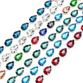 New Handmade Silver Metal 10*14mm Waterdrop Glass Rhinestone Chain Crystal Trim Applique DIY Jewelry Making Clothes Accessories