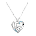 Romantic Twisted Link Chain Zinc Alloy Heart Mom Necklace with Silvery Cubic Zirconia Pendant Gold Plated Mother's Day Gift